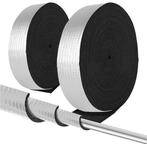 Tubo isolante in schiuma 5 cm x 10 m, nastro isolante per avvolgere tubi di riscaldamento e condotti di ventilazione, isolamento termico, protezione antigelo, facile da tagliare (2 rotoli)