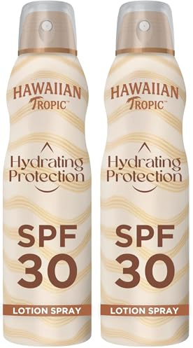 Hawaiian Tropic Silk Hydration Air Soft Sun Spray Lotion Sonnenspray SSF 30, 1 St,177 ml,Standard (Packung mit 2)