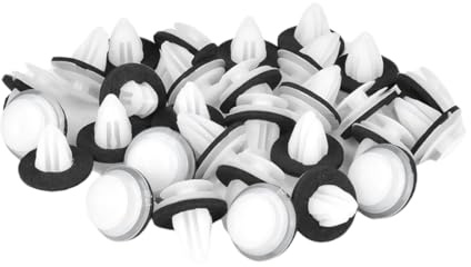 RTRTGS 50 pièces Clips Universels Rivets Plastique avec Coussin Mousse, Fixation de Carrosserie, Garniture, Agrafe Auto, Panneaux de Portes (Compatible avec E34, E36, E38, E39, E46, M3, M5, Z3, X5)