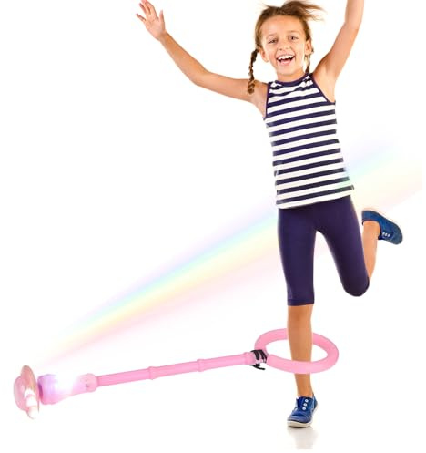 Anyingkai Swing Wheel mit Lichtrad,Kinder Blinkender Springring Fußkreisel,Springender Ball Blinkender,Faltbarer Flash Jumping Ball,Blinkender Sprungball,Ankle Skip Ball,Skip it Kinder(Rosa)
