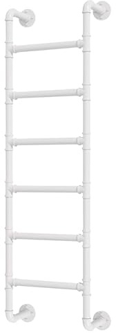 Scala industriale in metallo da parete, 180 cm, in ferro, scaletta di sicurezza per casa, cantina, finestra, fuga, design robusto e salvaspazio