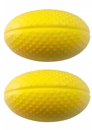 Hand Therapie Bälle, 2er Set Griffbälle, Anti Stress Ball, Stressball Handtrainer Fingertrainer für Erwachsene Übungs Bälle Finger Krafttraining, Rehabilitation für Alte Menschen (Gelb(oval))