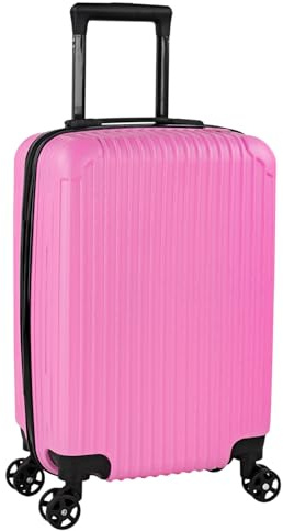 ITACA - Bagaglio A Mano Rigido Leggero Bagaglio A Mano 55X40X20 con 4 Ruote Silenziose Trolley Cabina Viaggio Aereo Ergonomico Durevole. Compatibile Ryanair, Fucsia