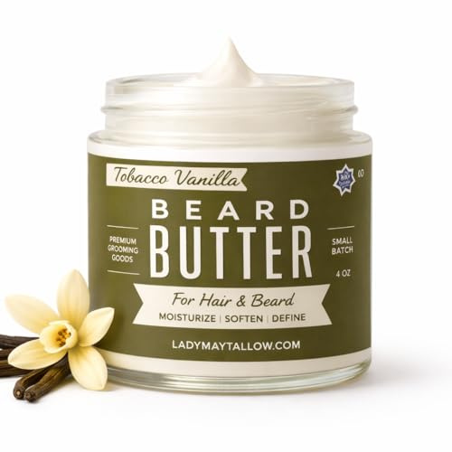 Tallow Man Tobacco Vanilla Beard + Body Butter | Men's Grooming | Grass-Fed Tallow | 9oz