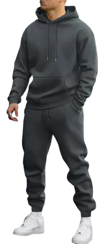 Genérico Chándal Hombre Completo Sudaderas Hombres Running Sudadera Tallas Grandes Gym Conjunto Invierno Tracksuit Men Clásico 1#Gris Oscuro M