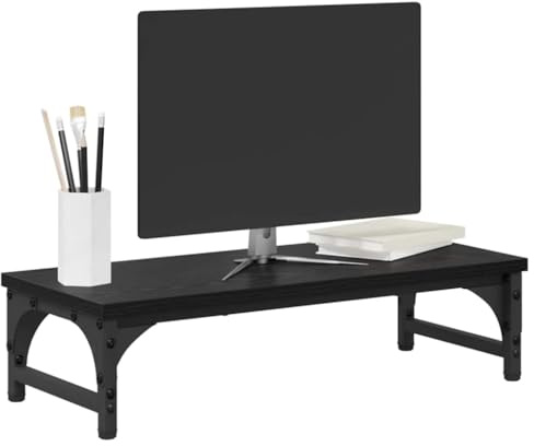 vidaXL Monitorställ Svart ek 55 x 23 x 14 cm Konstruerat trä