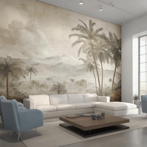 Générique Papier Peint Panoramique Palmier, Papier Peint Paysage Tropical 250 x 175 cm, Photo Décoration Murale, Papiers Peints Intissé Décoration Murale Salon Chambre EL&D73