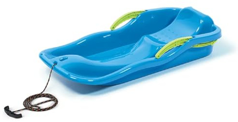 Prosperplast Schlitten Race Blau | schneller Kunststoffschlitten für Schnee & Abfahrten | robust & frostbeständig | leicht & kompakt | strapazierfähig & langlebig | 87×40×18 cm