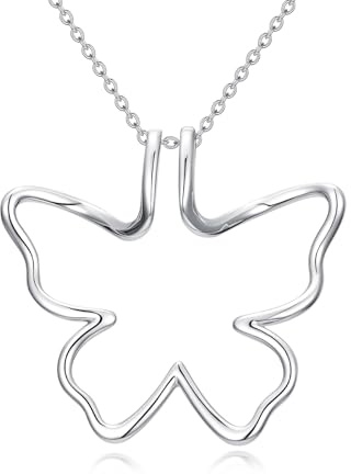 HARMONY BOLA Schmetterlings/Mond Stern/Berg Ringhalter Halskette Hochzeit und Verlobungsring Halter Halskette Geschenk für Frau Frauen Mutter Tochter