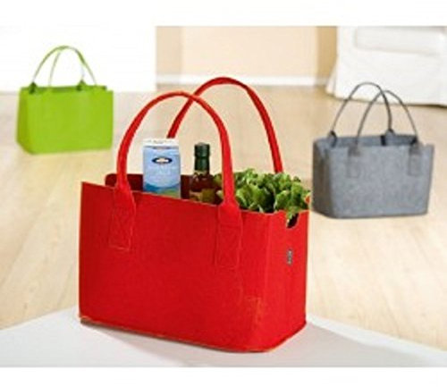 GILDE Filztasche B 40 x H 26 x T 32 cm Einkaufstasche/Zeitungstasche grün