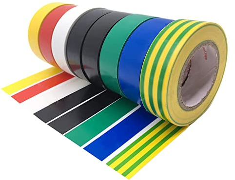 Maveek 0.6 Inch 8 Pack Electrical Insulation Tape 18M Mixed Colour Electrical Tape Gaffer Tape