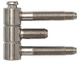 Gedotec Türbänder Zimmertüren Stahlzargenband Metall Einbohrbänder dreiteilig für gefälzte Holztüren | Band Gr. ø 16 mm | Stahl vernickelt | Tragkraft bis 40 kg | 1 Stück - Türscharnier für Innentüren