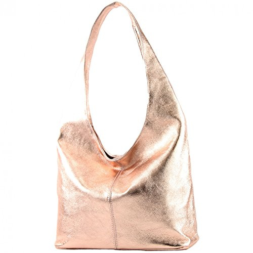 modamoda de T150 Damen Schultertasche Shopper Large aus Wildleder, handmade in Italy