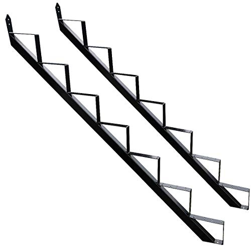 Treppenrahmen 2-10 Stufen-Wahl Stahl-Treppe Schwarz Treppenholm/Wählen Sie die Stufen-Anzahl (7 stufig)