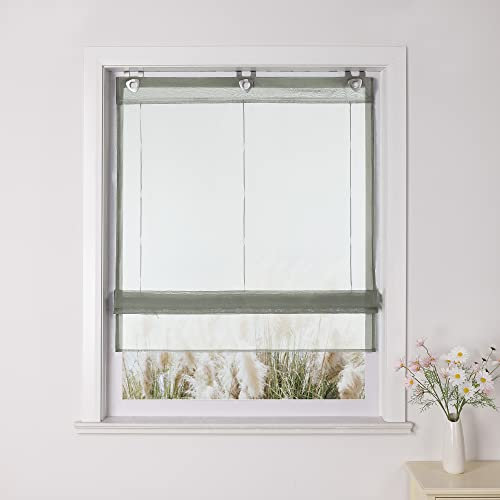 Yujiao Mao Raffrollo Ösenrollo Kessy Biese transparent Voile Rollos hellgrau B*H 100 * 130cm