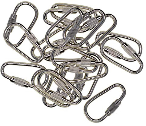 20 Mini Karabinerhaken Stahl Schraubkarabiner hochwertig Karabiner Clips