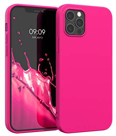 kwmobile Handyhülle für Apple iPhone 12 Pro Max Hülle - TPU Case - Kabelloses Laden - Schutzhülle Cover in Neon Pink