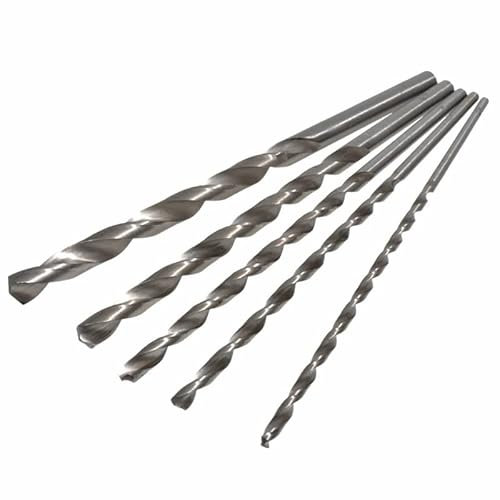 Lot de 5 forets hélicoïdaux extra longs en acier rapide HSS de 200 mm de diamètre 4/5/6/8/10 mm de diamètre pour bricolage domestique et construction générale