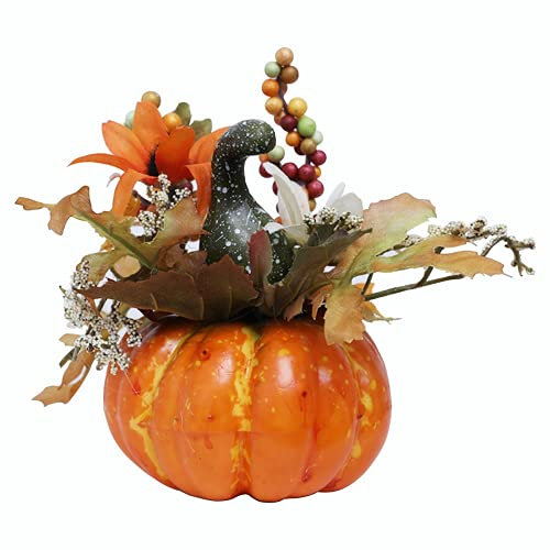 jiuzcare Zucche Artificiali Halloween Zucche Simulazione Zucche Foglie D'acero Set Di Artificiali Per Halloween Zucche Schiuma Artificiale Zucche Decorazioni Per Halloween Thanksgiving, Green Pumpkin