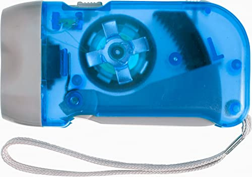 noTrash2003 Linterna LED dinamo sin batería y 2 ledes fuertes para camping, garaje, emergencia, corte de energía, 4 colores (azul cobalto)