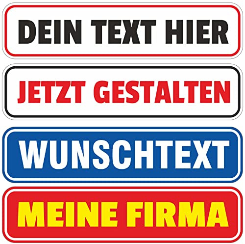 Magnetschild selbst beschriften gestalten Autoschild magnetisch 30x7cm (1 Stück, weißes Schild, Rahmen rot)