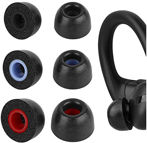 Geekria 3 Paar Komfort Memory Foam True Wireless Ohrhörer Ohrstöpsel kompatibel mit 4,5–6,3 mm In-Ear-Kopfhörern, Düse, blockierende Geräuschentwicklung, Schaumstoffspitzen, Ohrstöpsel (L-Größe/kurz)