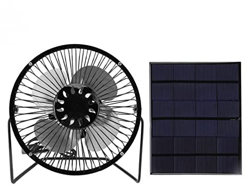 Jiawu Solar Panel Fan Kit, 6V 3.5W USB Mini Solar Panel Powered Fan, USB Desk Fan, 360°Adjustable Tilt Angle, Desktop Office Personal Cooling Fan, Portable Cooling Fan for Outdoor Picnic Fishing