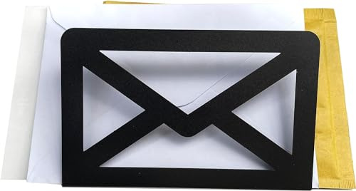 Organizzatore di lettere e buste per tavolo 100% metallo (nero)