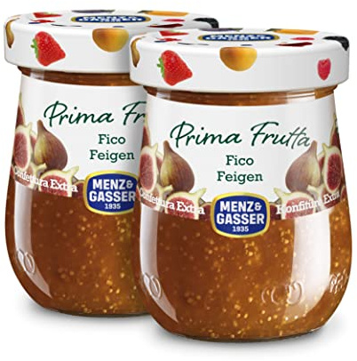 Menz&Gasser, Confettura Extra di Fichi Prima Frutta, con 60% di Frutta, Realizzata con Frutti di Alta Qualità IQF, Lavorata in Trentino-Südtirol, Naturalmente Senza Glutine, Vegan, 2x340 g