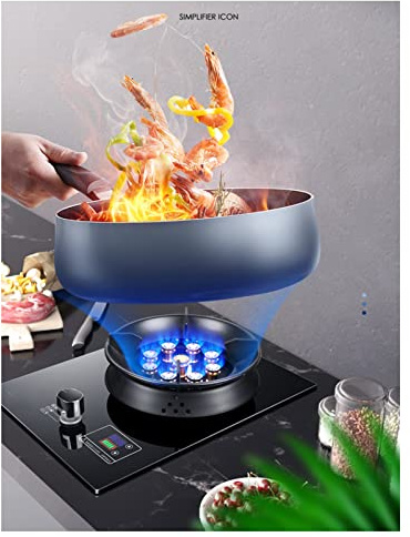Cuisinière À Gaz Comptoir Cuisinière 5.2KW Wok À 9 Cavités Avec Fonction De Minuterie, Cuisinière À Gaz Convertible NG/LPG, Verre Trempé Noir, Cuisinière Indépendante Camping (Size : LPG)