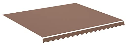 vidaXL Tissu de Remplacement pour Auvent Toile d'Auvent Tissu de Rechange pour Store Banne de Jardin Patio Terrasse Extérieur Marron 4x3,5 m