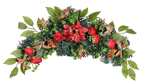 Duiaynke Kreative Girlande Simulation Rote Knospe Hortensie Blume Swag Hintergrund Tür Wand Fenster Treppen Kranz Einweihungsfest Geschenk
