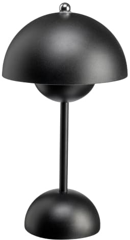 Luxus - Tischlampe Touch Deluxe - Josephine - Schwarz - H30 x Ø16 - Terrassenlampe - Schreibtischlampe - LED - Wiederaufladbar - Dimmbar - Kabellos - Tischlampe für innen und außen