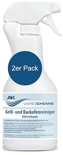 Backofeneiniger & Grillreiniger - 2 x 1 L - geruchsneutral - entfernt Verbrennungsrückstände, Fett, Öl & Eiweiß - geruchsneutral - biologisch abbaubar - AK VARIOCHEMIE, Made in Germany
