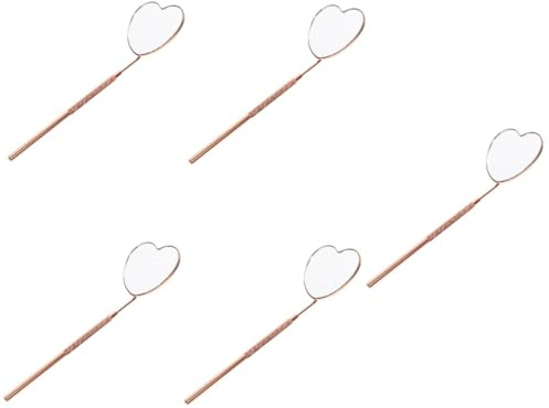 DOITOOL 5stücke Heart Shaped Eyelash Extension Mirror Aus Edelstahl Handspiegel Für Wimpernverlängerung Tragbares Wimpernspiegel-zubehör Für Salon Und Heimgebrauch
