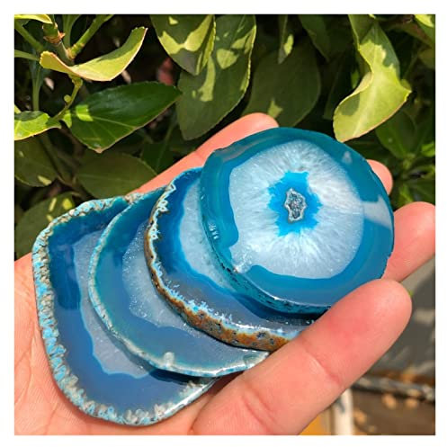 BIANMTSW Cristal Naturel Brut 1 pièces Agate Quartz Puce sous-Verres décor à la Maison sous-Verres Bricolage Cristal Bleu Collections de la Maison
