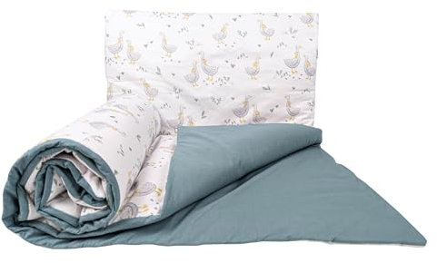Baby Comfort Set Trapunta, Piumino e Cuscino per Bambini, 2 Pezzi, 120 x 90 cm, Adatto per Lettino (Anatra) (12 mesi+)