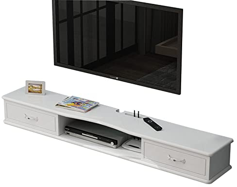 Wandmontiertes TV-Gerät, schwebendes TV-Regal, 39,3/47,2/55,1 Zoll, wandmontierter TV-Ständer, schwimmendes Medienregal, TV-Konsoleneinheit, Wand-TV-Schrank, Aufbewahrungsregale, Möbel mit 2 Türen für