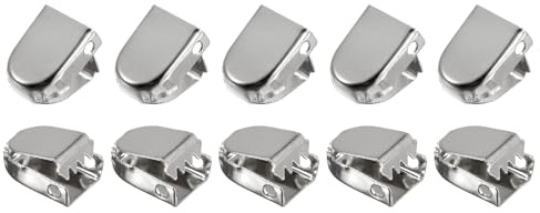DTGN Clip per Estremità di Lacci 30 Pezzi 10mmx7mm(LxW) Grigio Scuro Lucido | Adatti a Diverse Scarpe, Clip per Lacci Elastici, in Acciaio Inossidabile