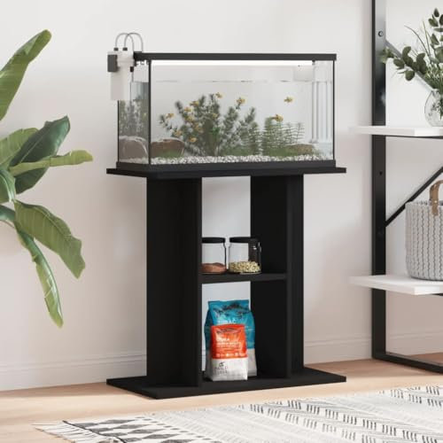 Mengtu Aquariumständer Holzwerkstoff Schwarz 60x30x60 cm, stabile Regal für Fischzucht und Deko Model833568