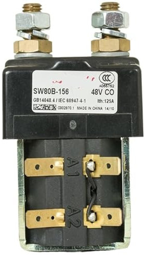 ONGCPQPEO Contacteur SW80 SW80B-156 48 V Relais solénoïde 48 V 125 A Chariot élévateur électrique Gerbeur électrique Transpalette(Coil Voltage 72V)