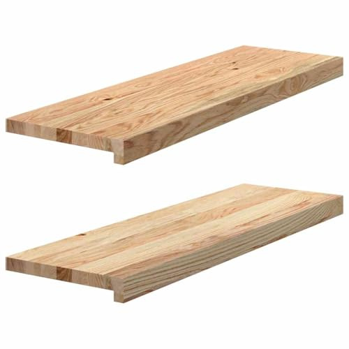 vidaXL Davanzali 2 pz Non Trattati 80x30x2 cm Legno Massello di Rovere, Bordo della Finestra, davanzale della Finestra in Quercia, davanzale in Legno