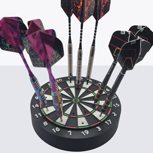 Dartpfeil Ständer im Dartboard Design - Pfeilhalter - Edle Dartpfeile Halterung zur Aufbewahrung von Steeldarts und Softdarts | Premium Dart Zubehör