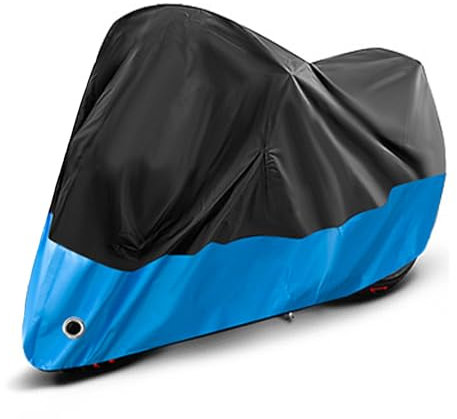 Funda de Moto Impermeable Compatible para Aprilia Mojito Custom - Protección UV, Antipolvo, Anticorrosión, Portátil, Accesorio de Almacenamiento Exterior,D/Blackblue