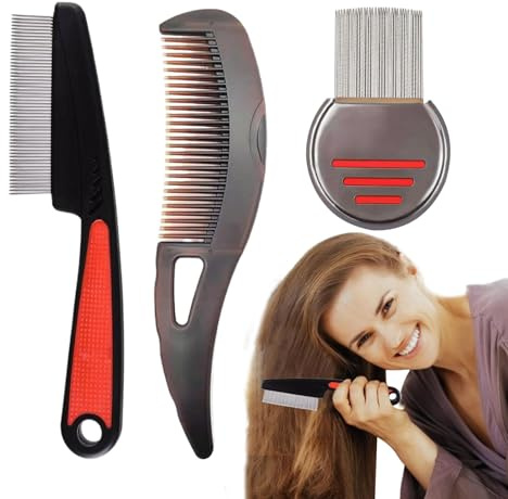 Amesor Peine de dientes finos, depurador de cabello para el cabelludo | Herramienta de masaje de cabelludo de piojos ergonómicos,Producto de atención médica para familiares, amigos, hogar