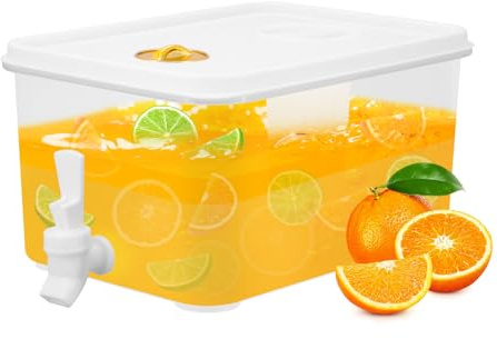 Getränkespender mit Zapfhahn für Kühlschrank,Wasserspender für Kühlschrank,5L,Getränkespender für Partygetränke, Saft, Eistee, Cocktails, Limonade, Kaltgebrüh