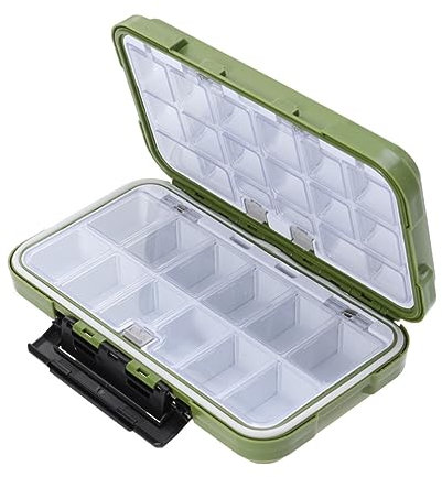 UPKOCH Angelhakenbox in Großer Ausführung Mit Hochfestem Abs-gehäuse, Transparenter Innenabdeckung Und Silikonring-Schutz Zubehörbox Für Angelausrüstung