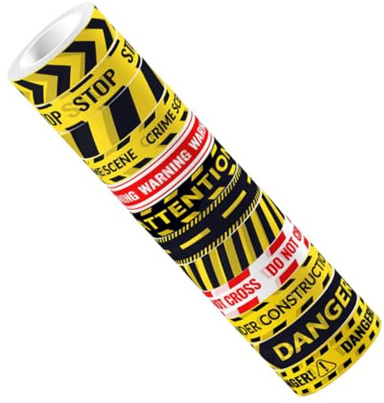 Artibetter Juego De Cintas Washi Para Scrapbooking, Cinta Adhesiva Decorativa Eslogan De Advertencia, Set De 12 Rollos Para Manualidades Diy y Agendas