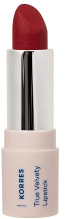 KORRES True Velvety Lipstick Vivid Red 55, rossetto rosso con colore intenso e texture cremosa, alta coprenza e finish semi-opaco, vegano, 3 g