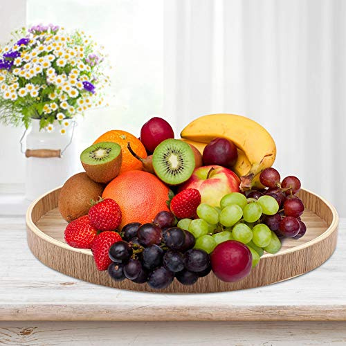 Bonbela Assiette de Plateau de Service en Bois pour Les Fruits de thé Fruits de Bonbons Décoration de la Maison Alimentaire (30 cm)